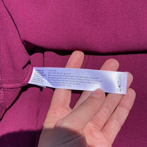 Eileen Fisher fuchsia silk dress, size s - Picture 5 of 16